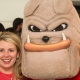 Alumna with Hairy Dawg at Alumni Weekend